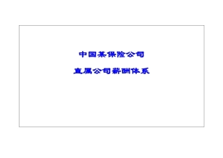 中国某保险公司保险公司薪酬体系25p