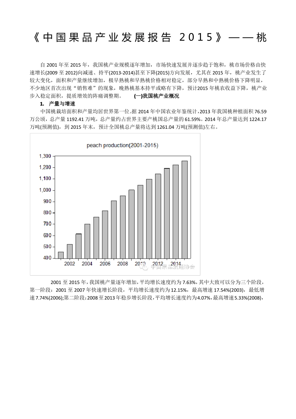 中国桃产业发展报告_第1页