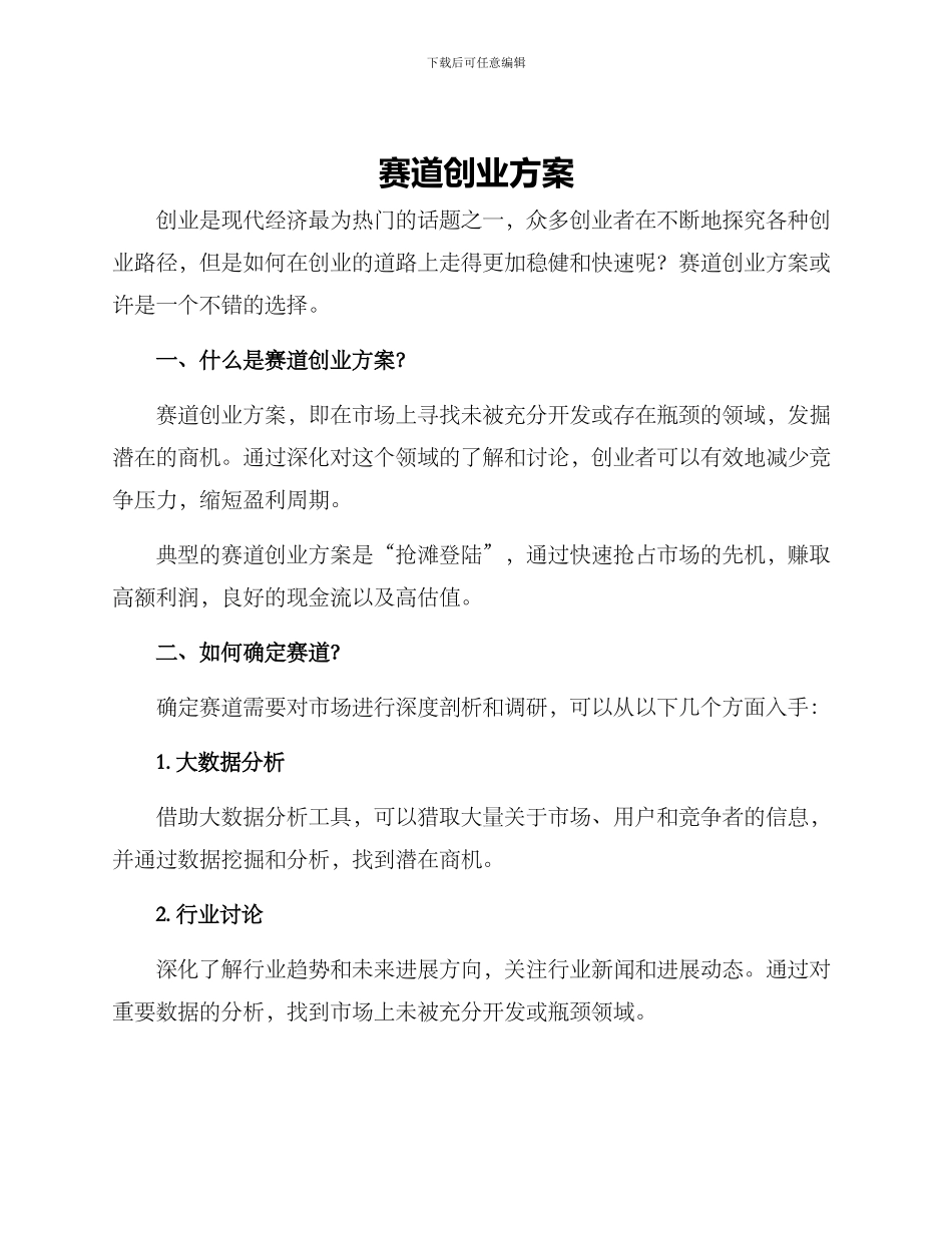 赛道创业方案_第1页