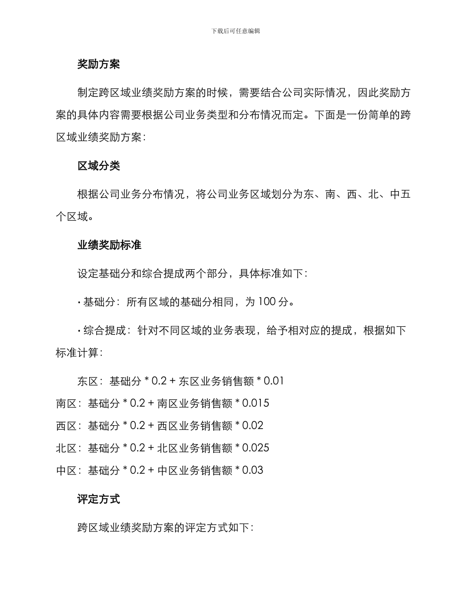 跨区域业绩奖励方案_第2页