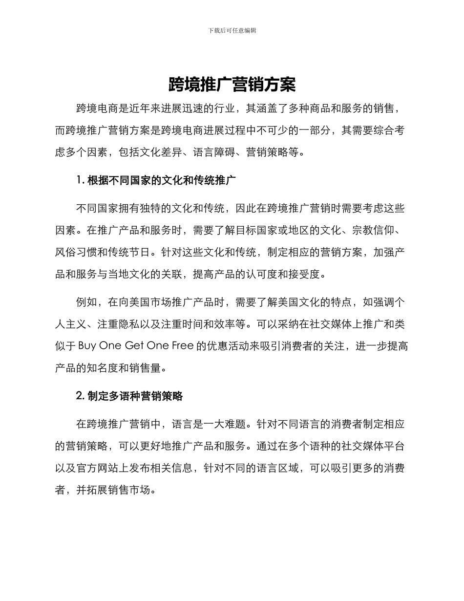跨境推广营销方案_第1页