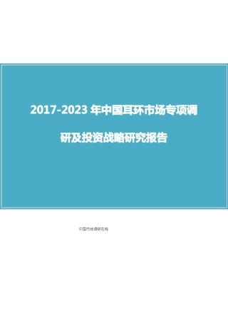 中国耳环场调研报告