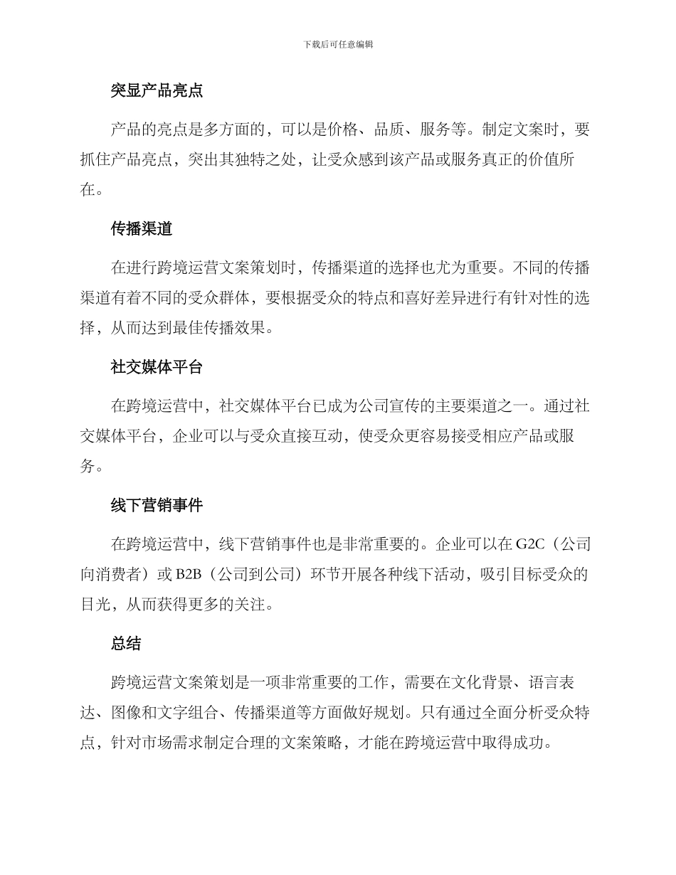 跨境运营文案策划方案_第3页