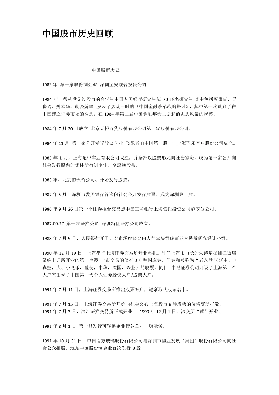 中国股历史回顾_第1页