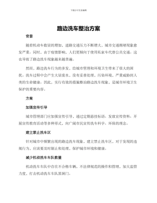 路边洗车整治方案
