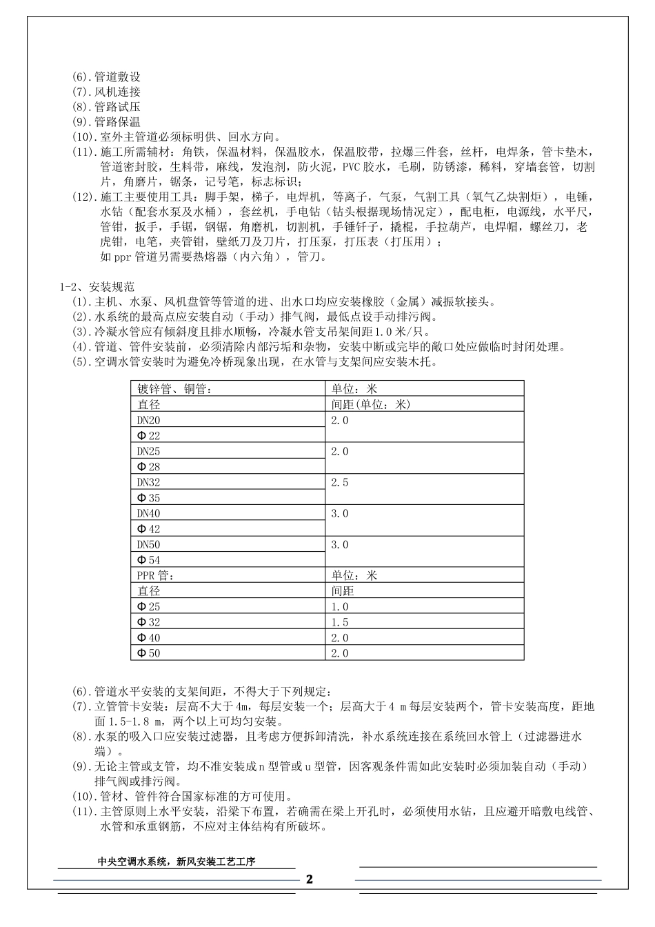 中央空调水系统,新风,地暖安装工序_第2页