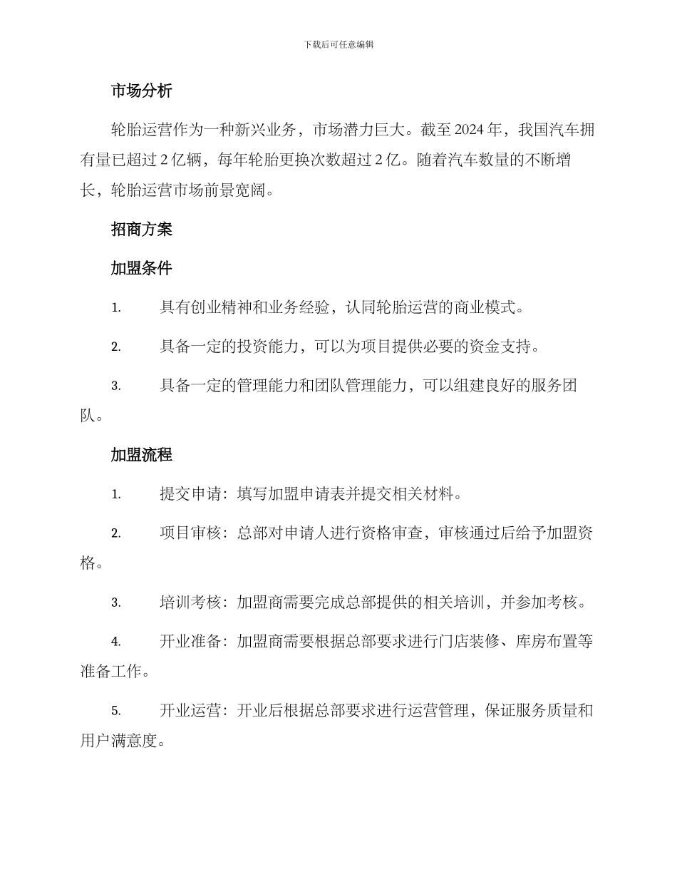 轮胎运营招商方案_第2页