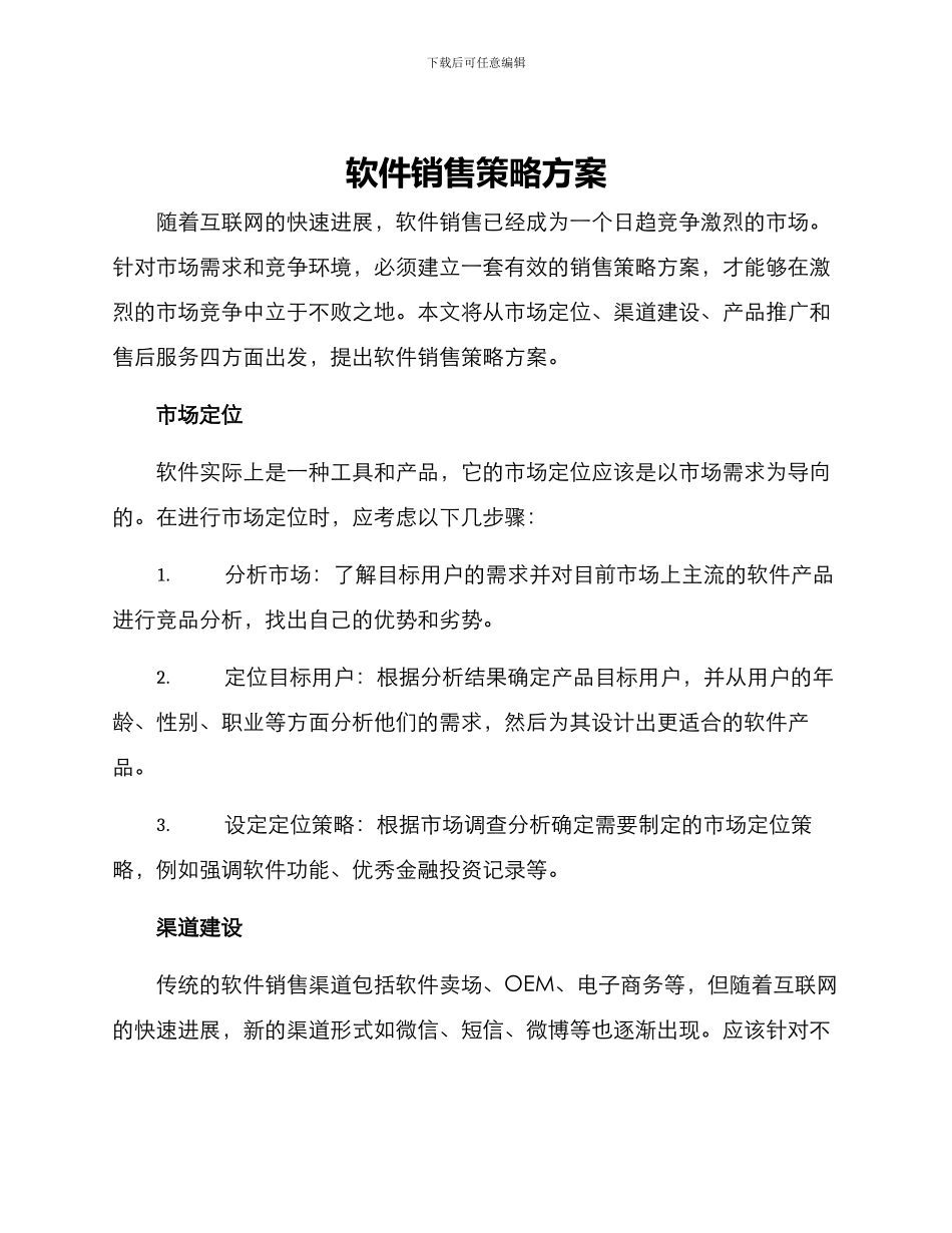 软件销售策略方案_第1页