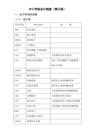 中小学校会计制度核算参考