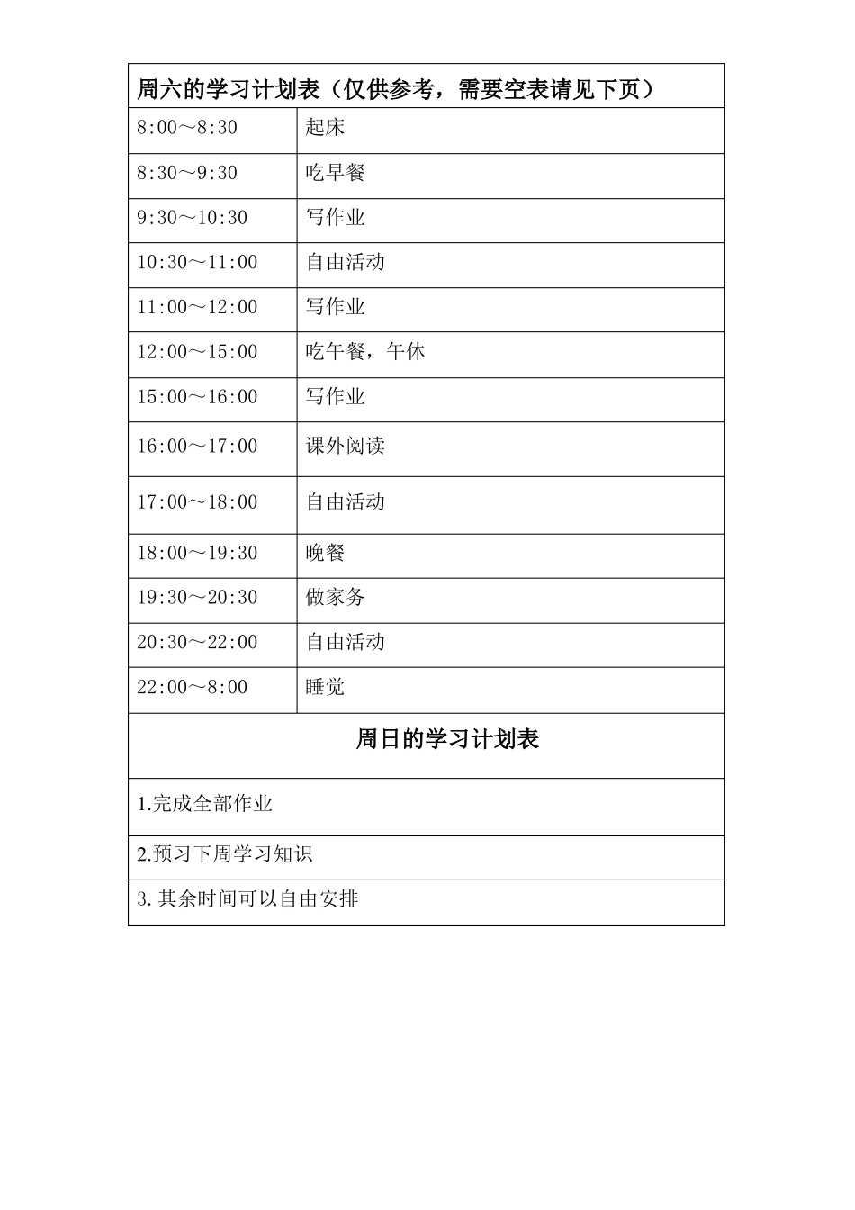 中小学生学习计划表很全面_第3页