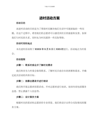 进村活动方案