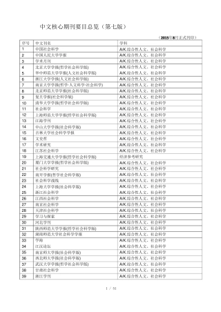 中文核心期刊要目总览第七版