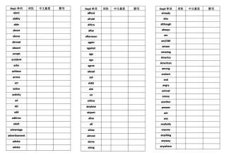 中考1600词汇分天记忆表打印版