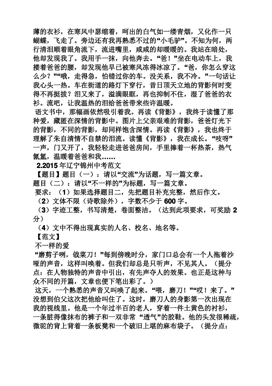 中考作文之中考满分写人作文_第2页