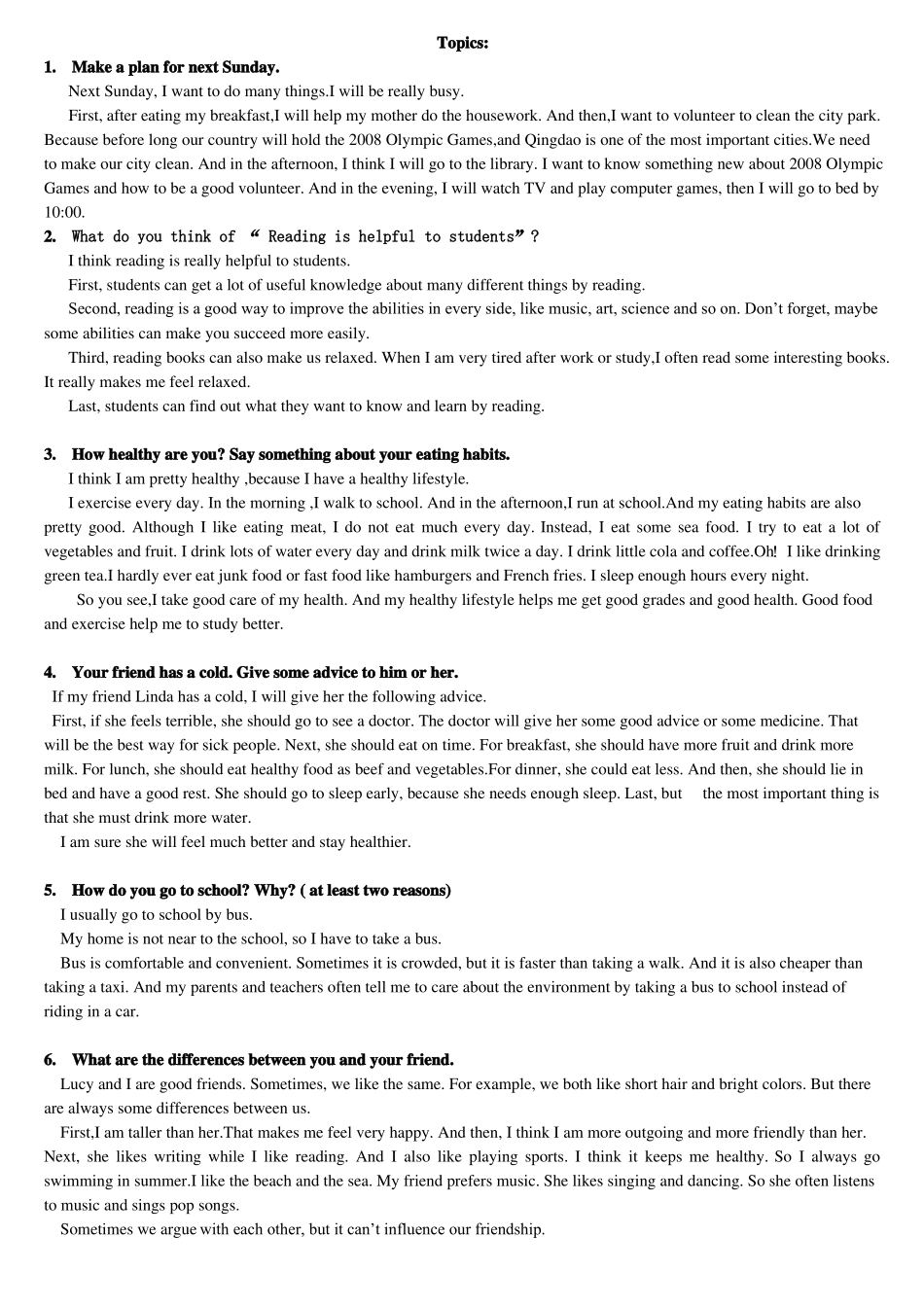 中考口语最新话题_第1页