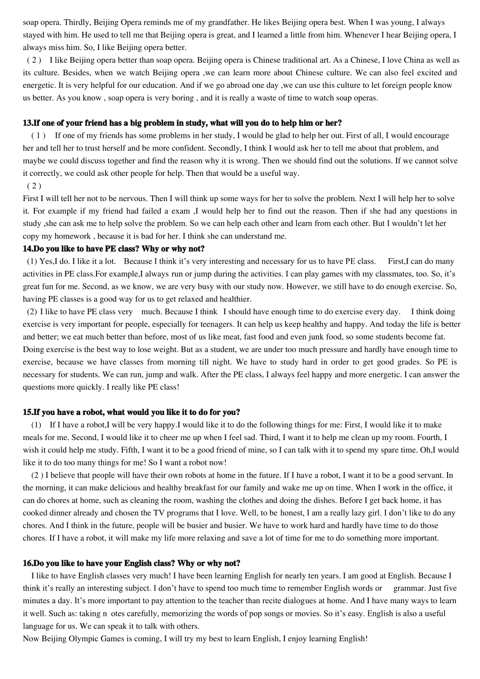 中考口语最新话题_第3页