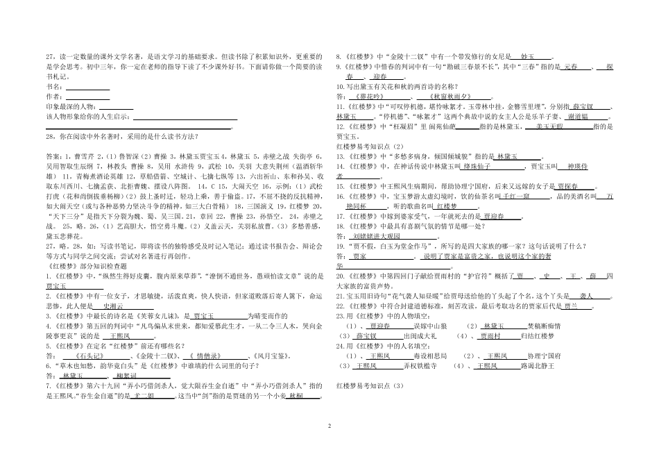 中考四大名著易考知识点_第2页