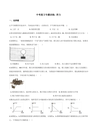 中考复习专题训练浮力
