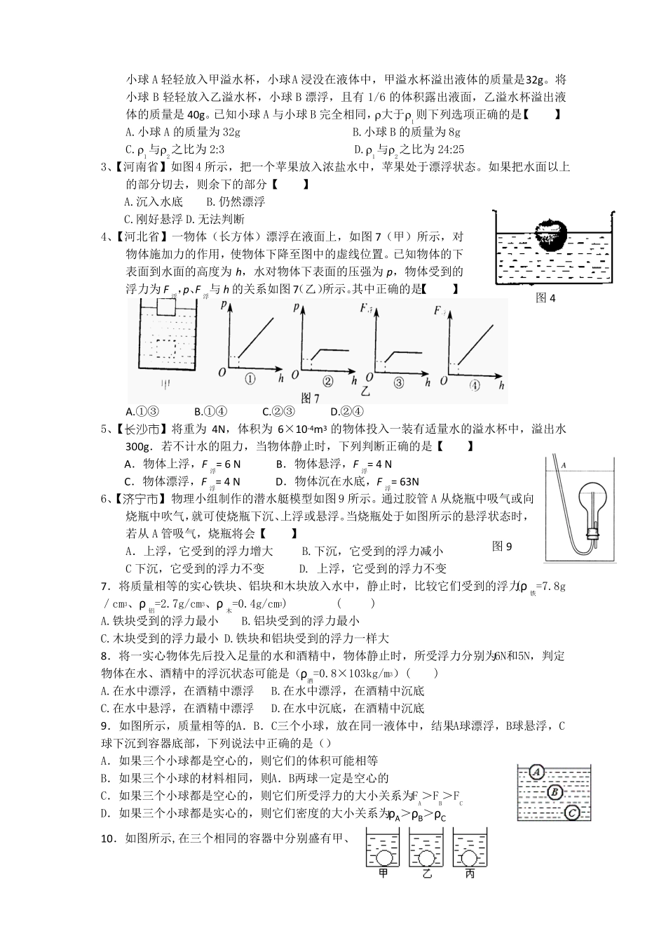 中考浮力典型题目_第2页