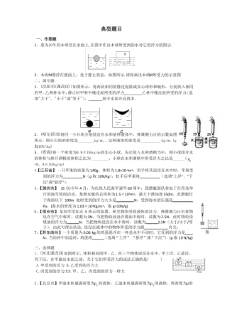 中考浮力典型题目