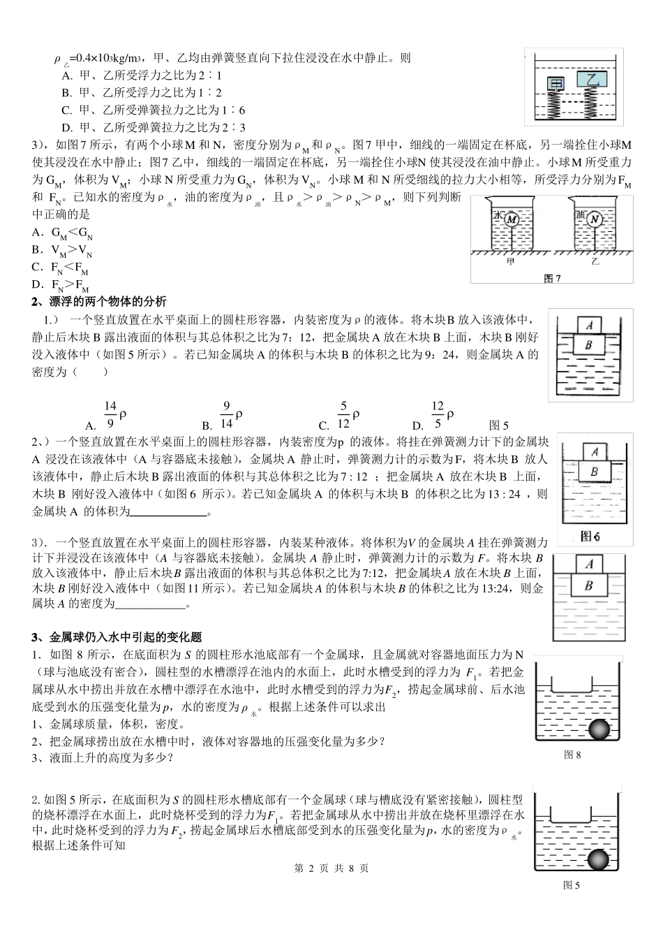 中考浮力压强专题_第2页