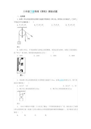 中考滑轮测试题1