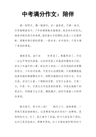 中考满分作文：陪伴