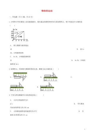 中考物理专题复习物体的运动