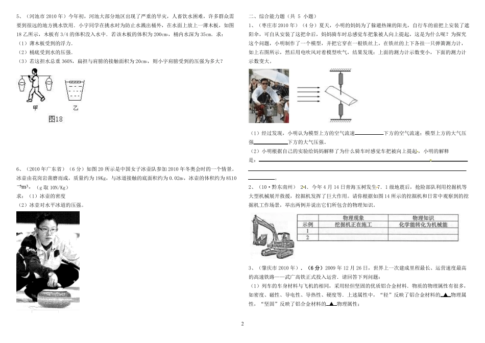 中考物理压强与浮力专题训练_第2页