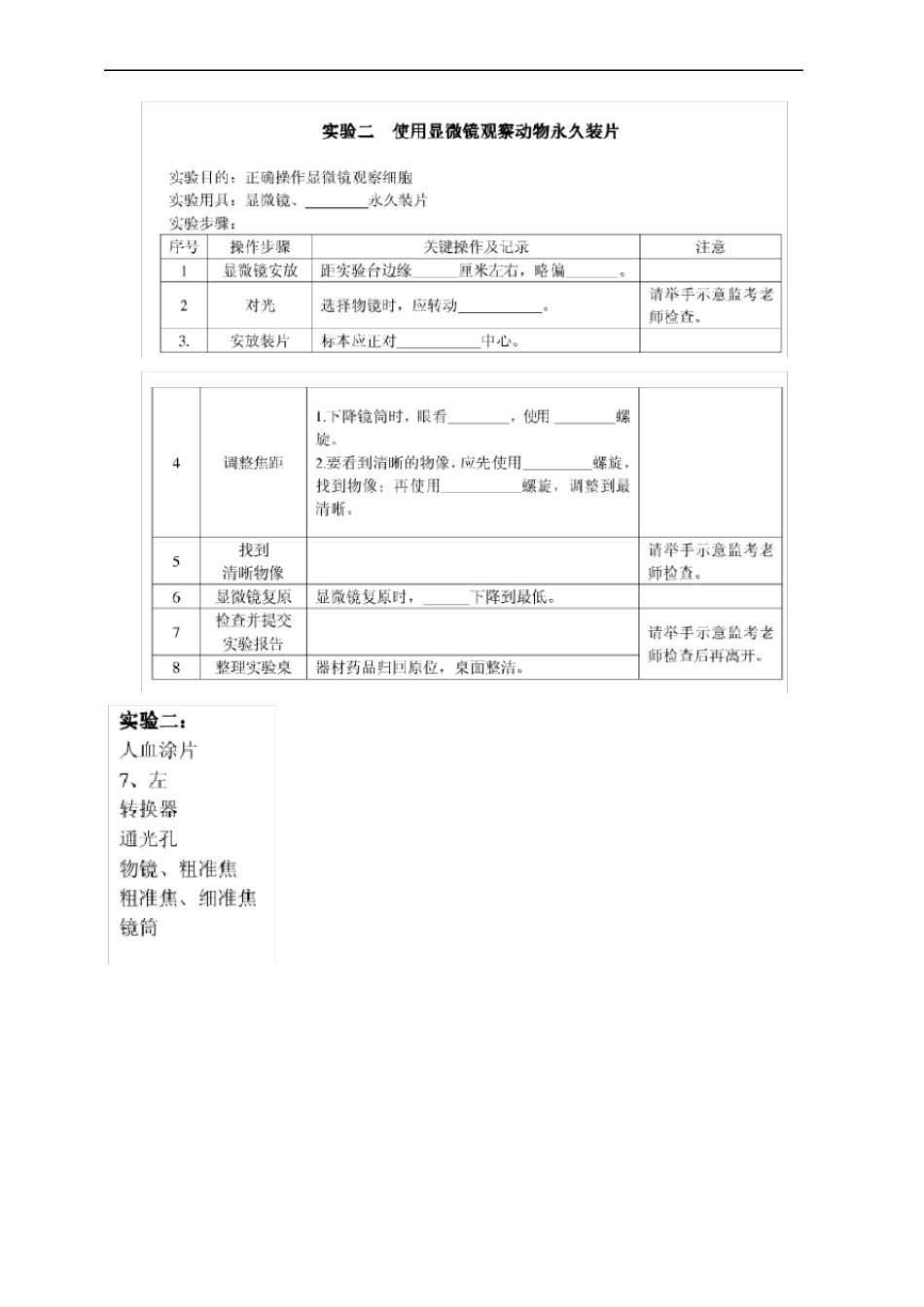 中考生物考试试验操作_第3页