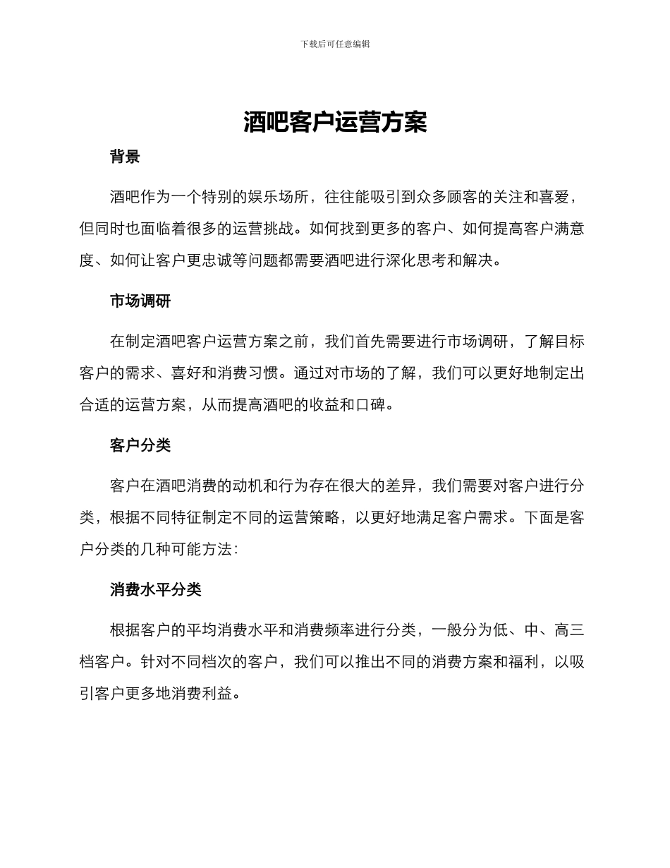 酒吧客户运营方案_第1页