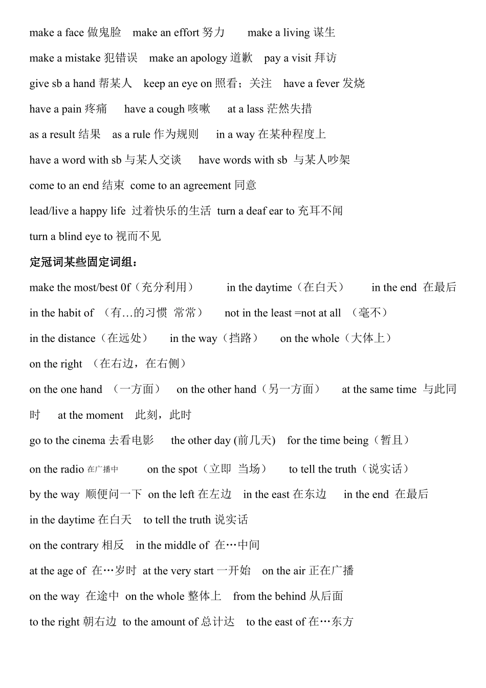 中考英语之冠词固定搭配常记_第2页