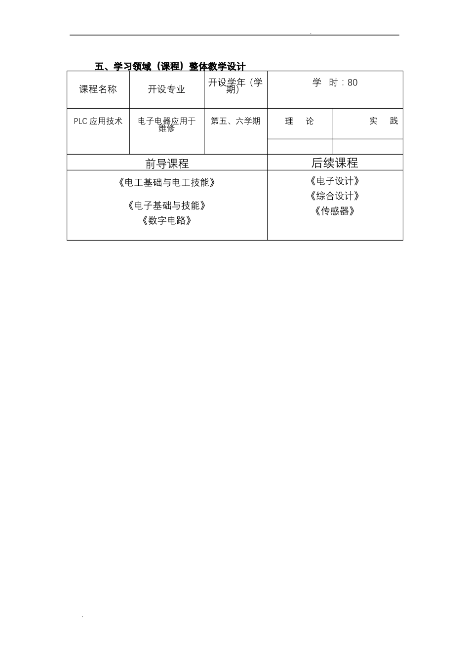 中职PLC课程标准_第3页