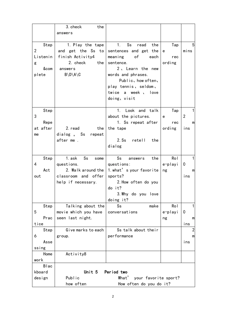 中职英语拓展模块教案第九周_第2页