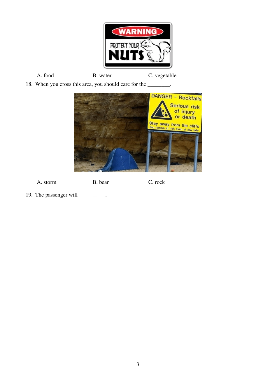 中职英语模拟题2015年_第3页