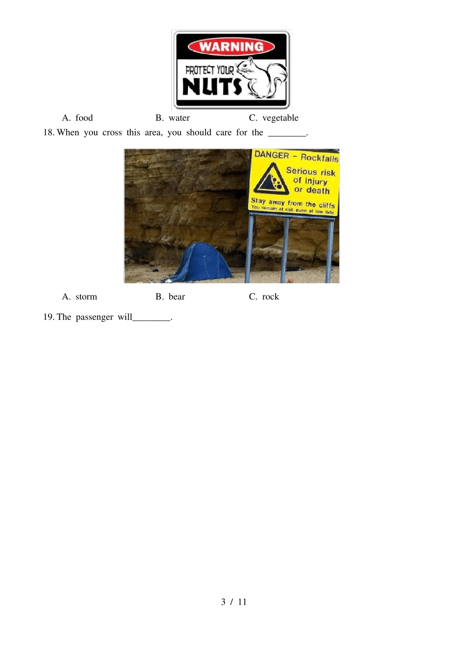 中职英语练习题2015年_第3页