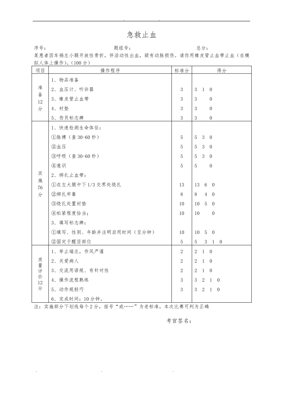 临床基本技能操作评分标准_第3页