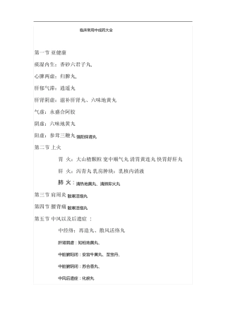 临床常用中成药大全