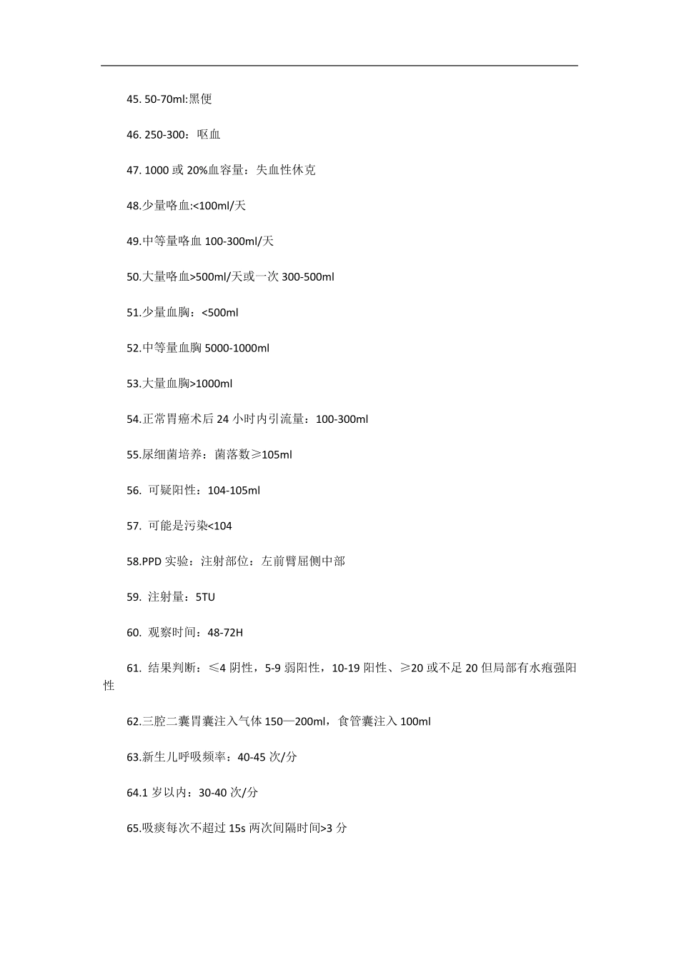 临床护理常考数值汇总_第3页