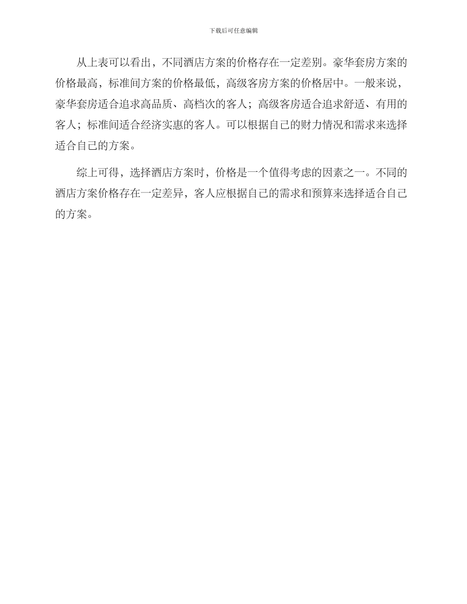 酒店方案价格对比_第3页