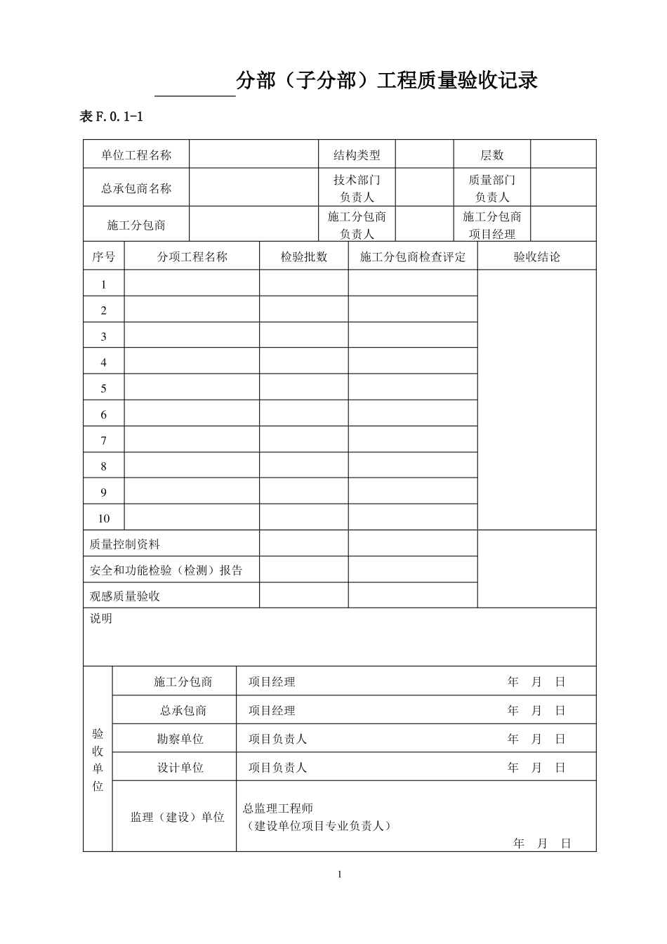 主体结构检验批质量验收记录_第1页