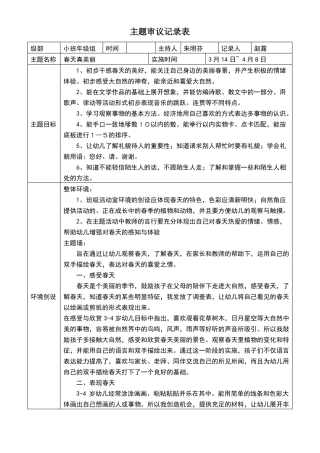 主题审议记录表