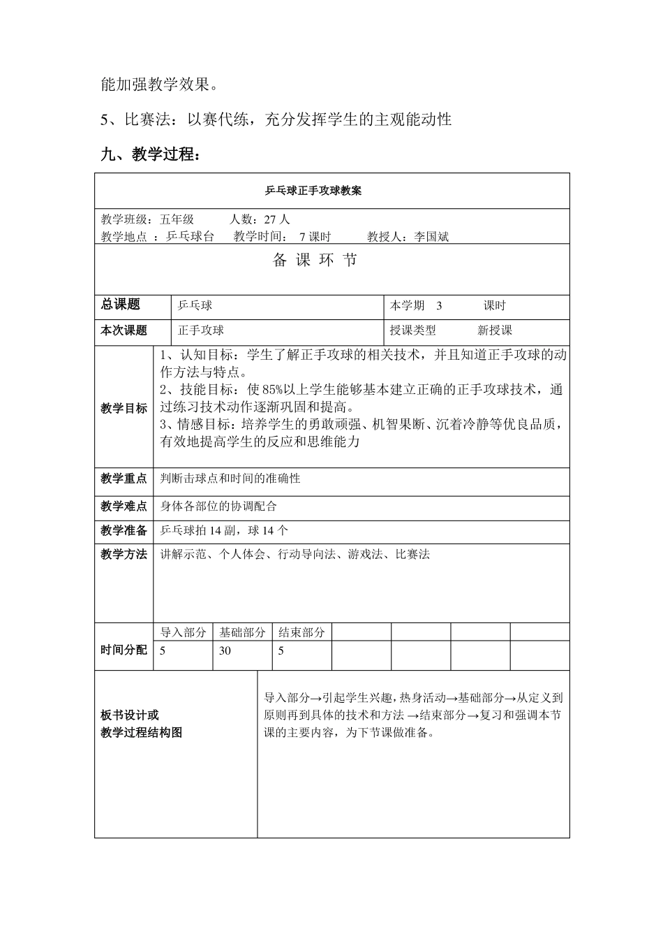 乒乓球正手攻球教学设计_第3页