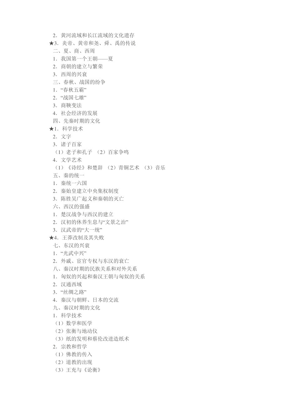 九年义务教育全日制初级中学历史教学大纲_第3页