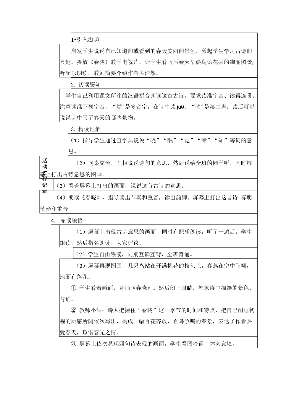 诵读校本课程活动记录格式_第2页