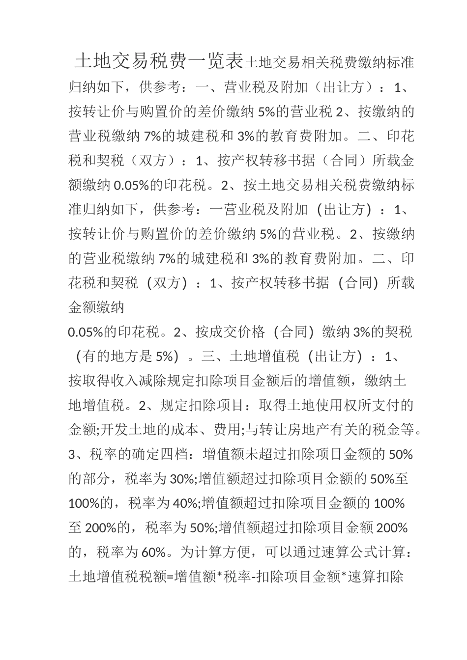 土地交易税费一览表_第1页