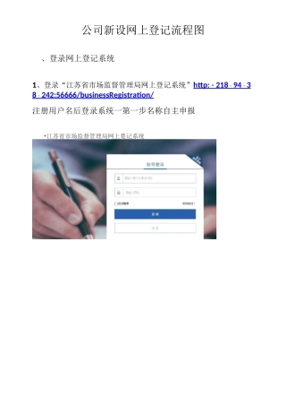公司新设网上登记流程图