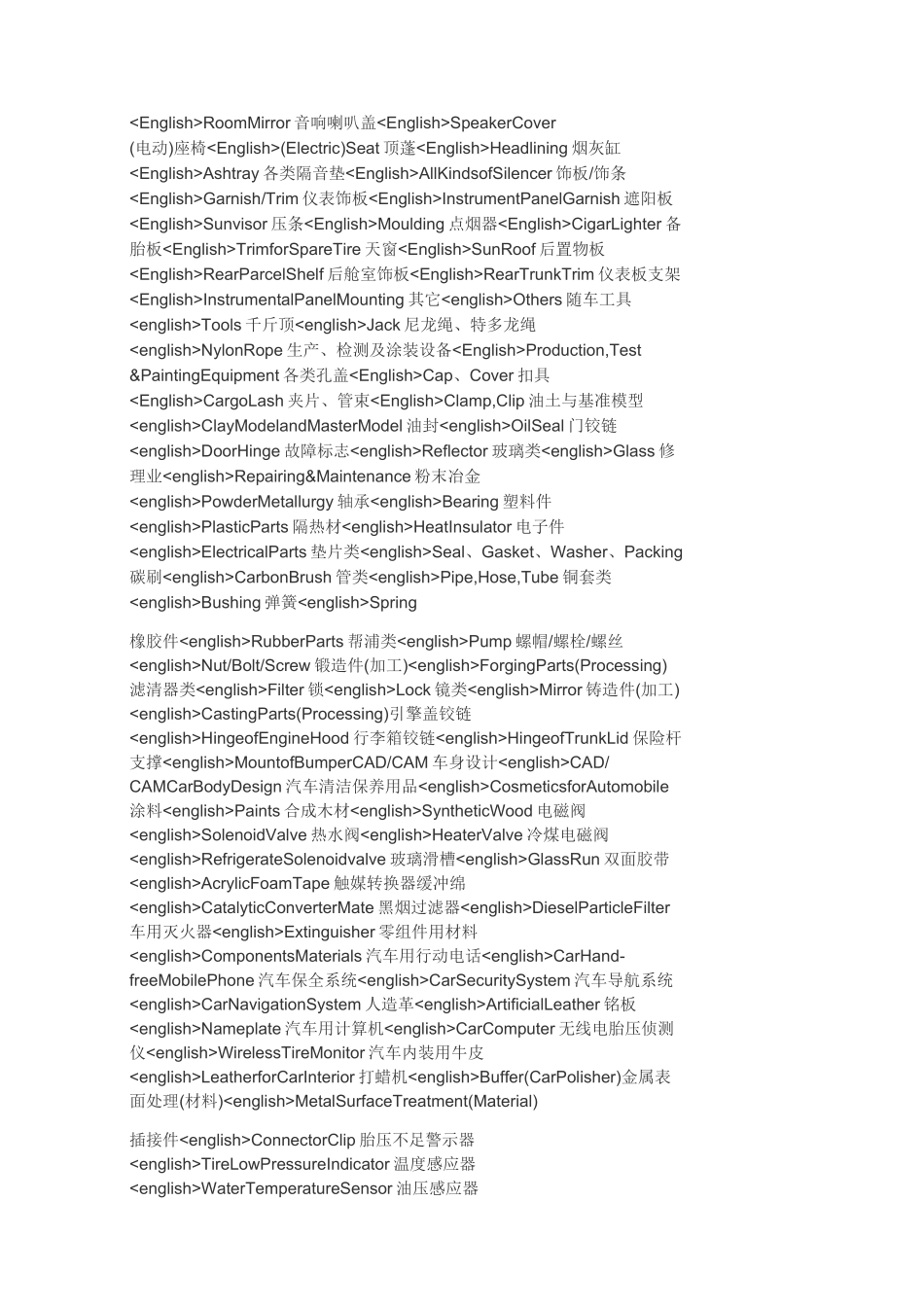 汽车全部零部件英文词汇_第2页