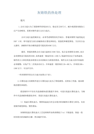 灰铸铁的热处理