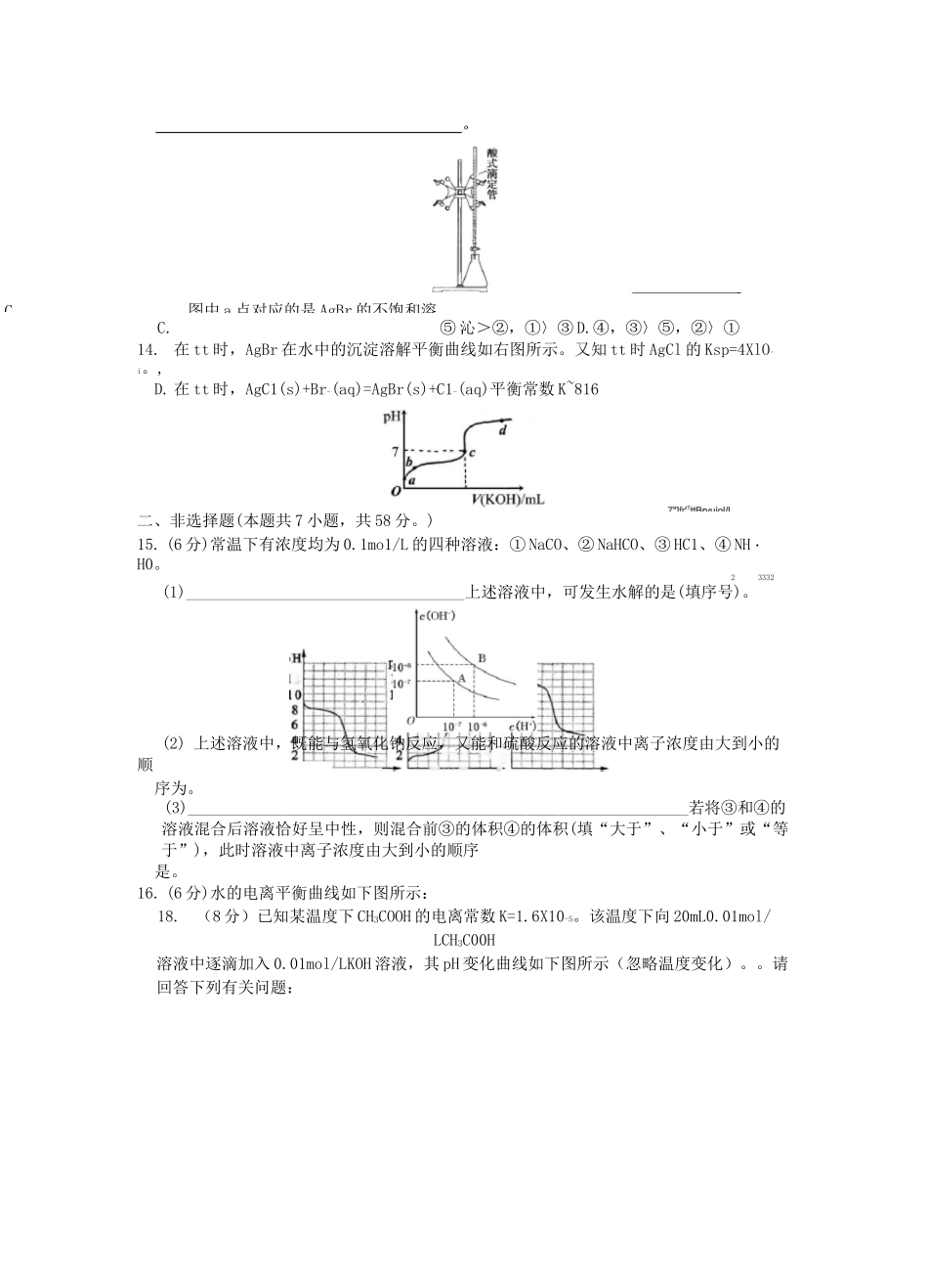 2020届高中化学 专题6电离平衡、盐类的水解;沉淀溶解平衡_第3页